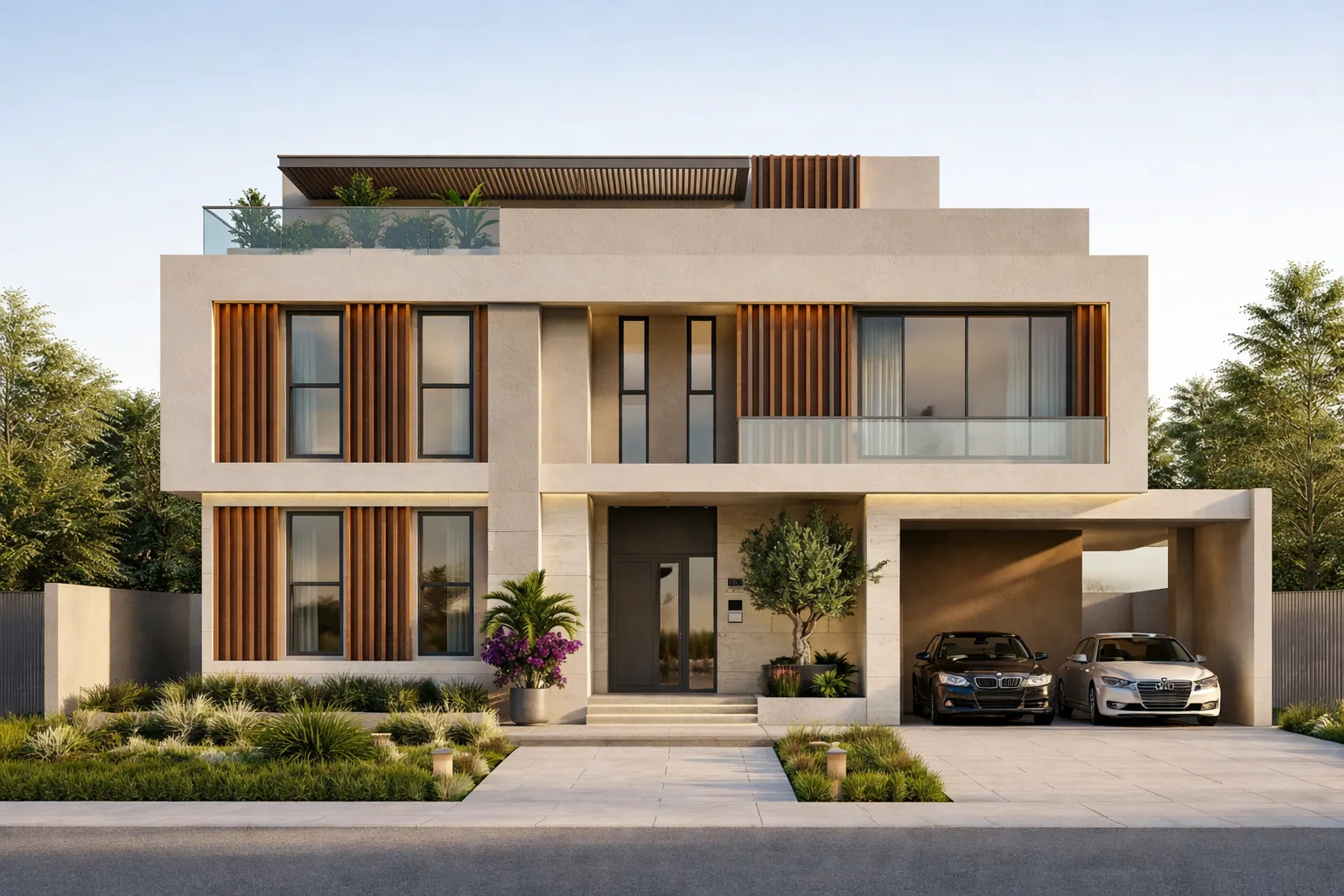 Modern private villa architectural visualization