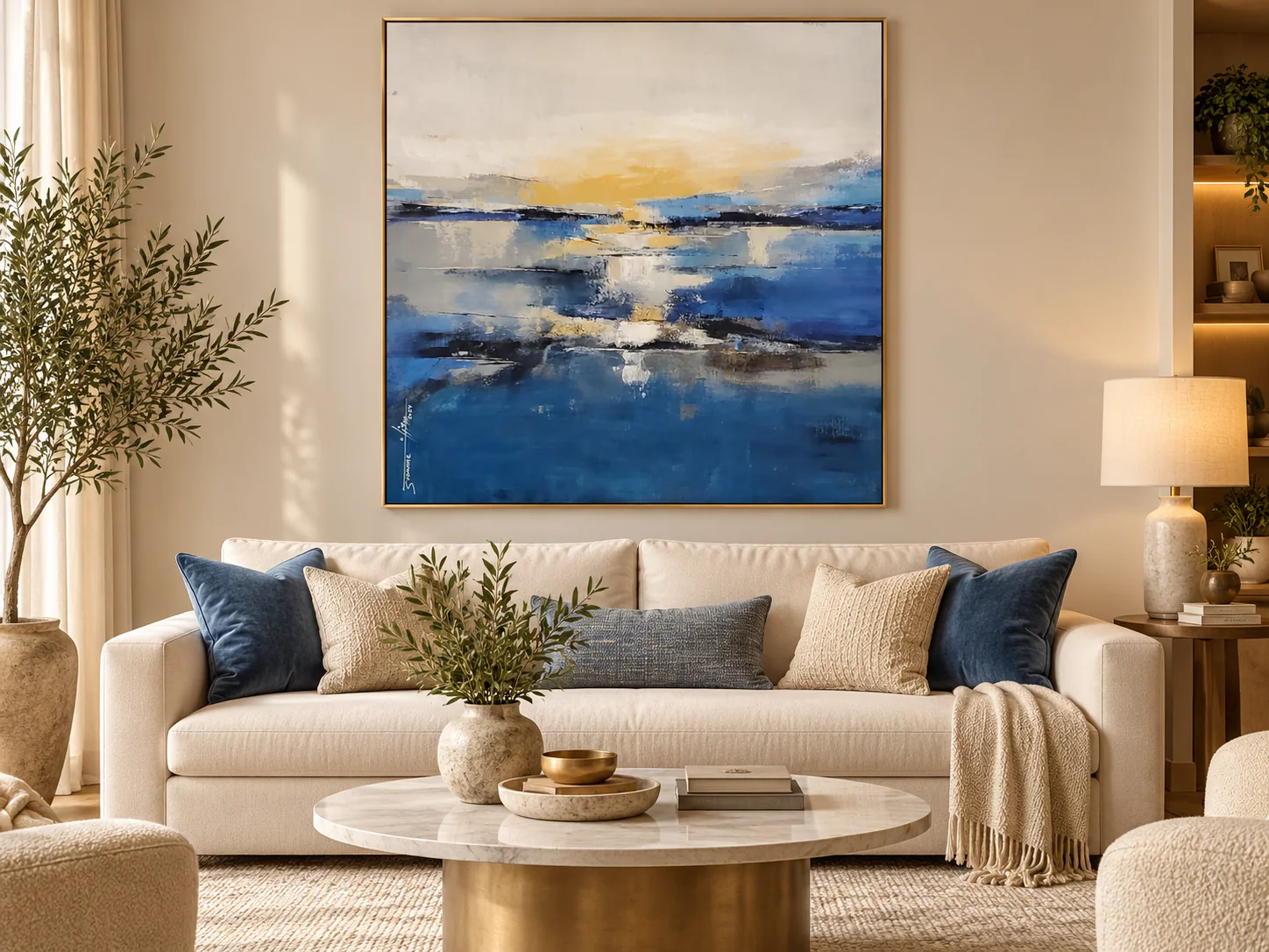 Original artwork by Suzanne AlKhayat displayed in a contemporary interior